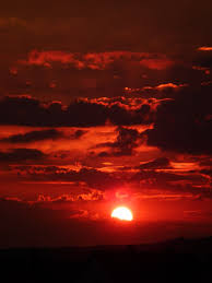 Red cloudy sky