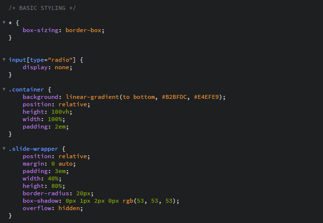 image of CSS code